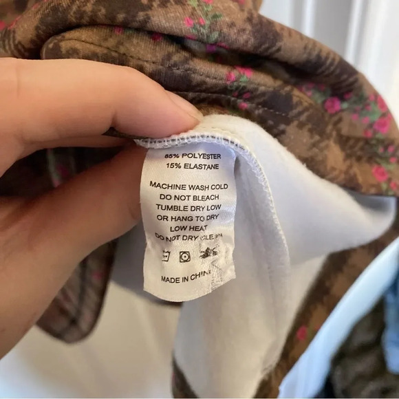 SMITH AND QUINN Rose Plaid Floral Check Mock Neck Dress Elbow Patch Size XS - Picture 6 of 6